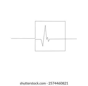Draw one continuous upward arrow line Business graph icon. white background. Growth graph sign symbol