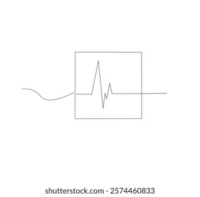 Draw one continuous upward arrow line Business graph icon. white background. Growth graph sign symbol