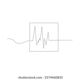 Draw one continuous upward arrow line Business graph icon. white background. Growth graph sign symbol