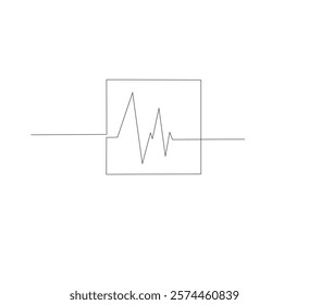 Draw one continuous upward arrow line Business graph icon. white background. Growth graph sign symbol