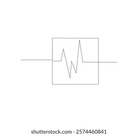 Draw one continuous upward arrow line Business graph icon. white background. Growth graph sign symbol