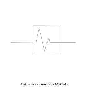 Draw one continuous upward arrow line Business graph icon. white background. Growth graph sign symbol