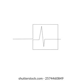 Draw one continuous upward arrow line Business graph icon. white background. Growth graph sign symbol