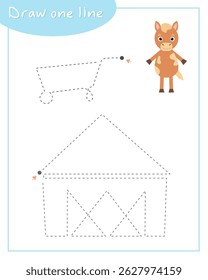 Desenhe um celeiro de linha. Graphomotor jogo
