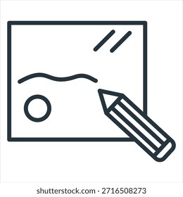 Ilustración vectorial de icono de esquema de dibujo