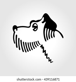 draw the outline simple figure of dog