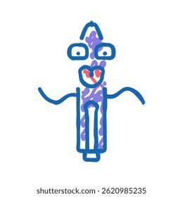 Dibuje el símbolo del dibujo del dibujo del Vector del dibujo del icono del doodle del carácter de la pluma