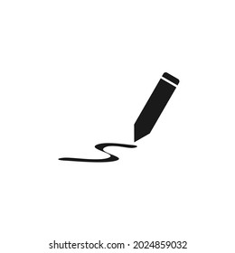 draw a pen and a curved line below it