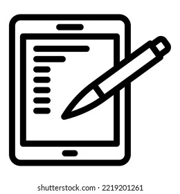 Draw pencil icon outline vector. Digital pen. Tablet stylus