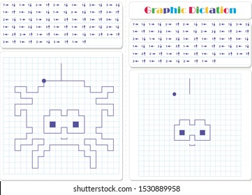 Draw a picture on the arrows. Cartoon graphic spider. Worksheet for kids