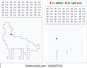 Draw a picture on the arrows. Cartoon graphic wolf. Worksheet for kids