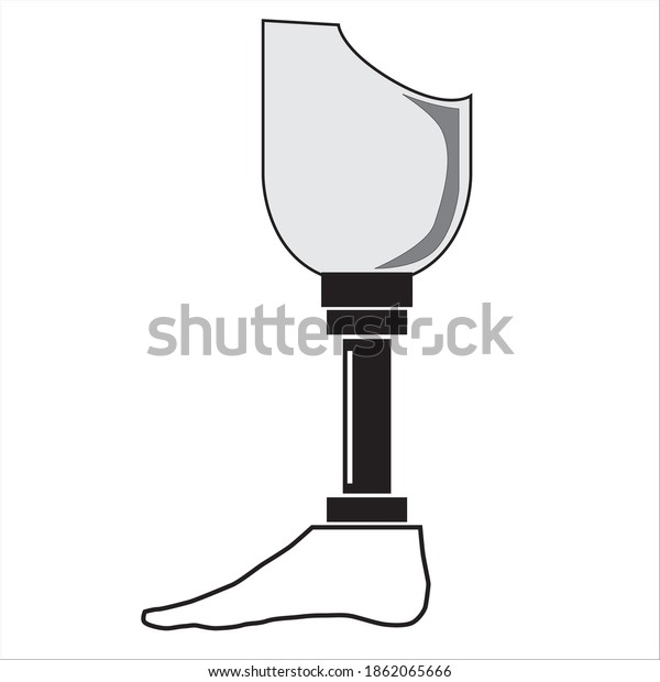 Draw Prosthetic Leg Below Knee Stock Vector (Royalty Free) 1862065666