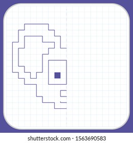 Draw a reflection of the picture. Cartoon graphic mouse or rat. Worksheet for kids