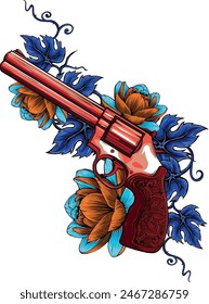 draw Revolver of gun vector illustration design