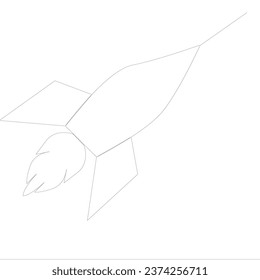 draw rocket model on white background