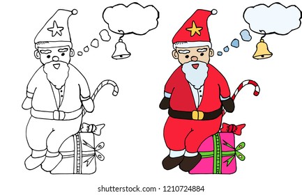 Draw a lot of Santa Claus style