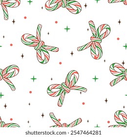 Draw seamless patterb green candy cane For winter christmas Printable fabric Digital paper