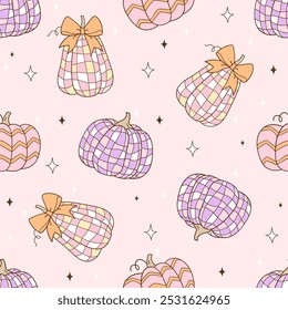 Draw seamlsee pattern groovy pumpkin Printable for fabric Digital paper