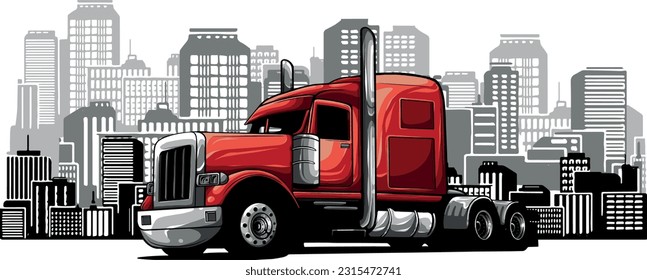 draw semi truck vehicle vector illustration design