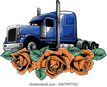 draw semi truck vehicle vector illustration design