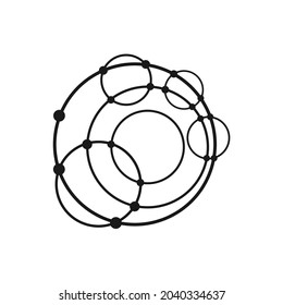 draw several circles that are intertwined and pasted a small circle