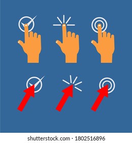 Draw the shapes of several fingers and arrows