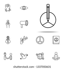 draw sign of peace icon. human rights icons universal set for web and mobile