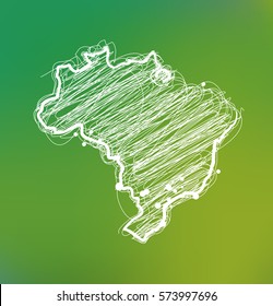 draw sketch brazil map 