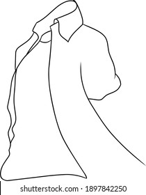 Draw and sketch a dress or cloak with line art on a white background - Shutterstock ID 1897842250