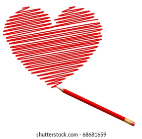 4,934 Heart by pencil pictured Images, Stock Photos & Vectors ...