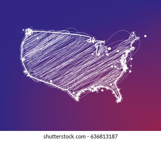 draw sketch north american map