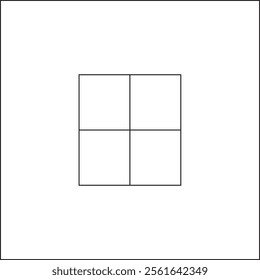 draw a sketch of a square divided by four