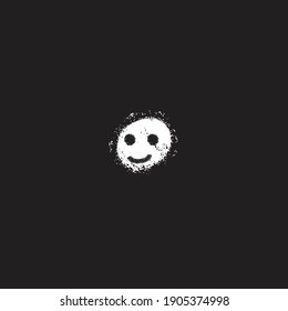 Draw a smiling face in the dark. Vector picture. Halloween.