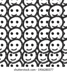 Draw a smiling face in the dark. Vector picture. Halloween. Smiling face pattern.