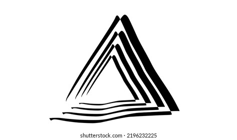 Draw Some Less Than Perfect Triangular Lines That Blend Together, Suitable To Be Used As An Outdoor Logo