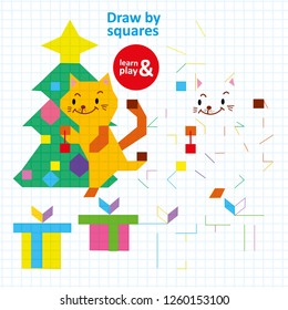 Draw Squares Child Coloring Printable Vector Game