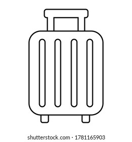 Draw a suitcase with a line. Vector for coloring book.