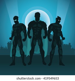 Draw of Superhero cartoon, vector illustration