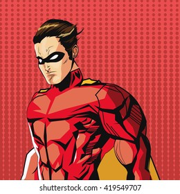 Draw of Superhero cartoon, vector illustration