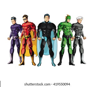 Draw of Superhero cartoon, vector illustration
