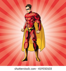 Draw of Superhero cartoon, vector illustration