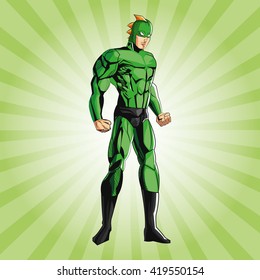 Dibujo de caricatura de superhéroe, ilustración vectorial