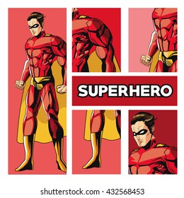 Draw of Superhero cartoon, vector illustration