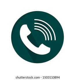 Draw a telephone icon in a circle for the call activity button.