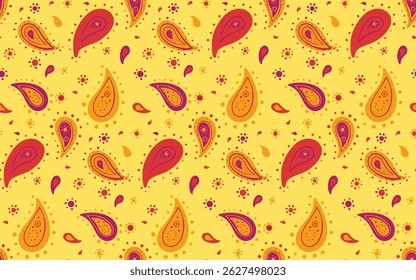 Desenhe ladrilhado com tranquilidade colorida. Leste repetido, complexidade encaracolado. Textura de Paisley mínima antiquada. Amostra de flor e moda contemporânea.