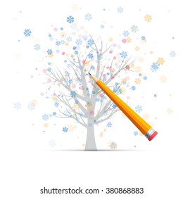 Draw a tree in a snow storm