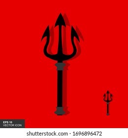 Zeichne einen Dreifach mit einem Schatten auf weißem Hintergrund. Vektorillustration