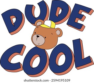 DRAW VECTOR BEAR COOL KIDS