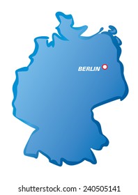 Draw Vector borders and map of Germany and Beriln. EPS Illustration and graphic element.