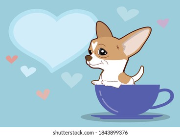 Draw vector character design Chihuahua dog